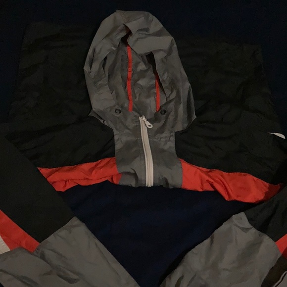 Windbreaker Jacket - Orange, Grey, White - Picture 1 of 5